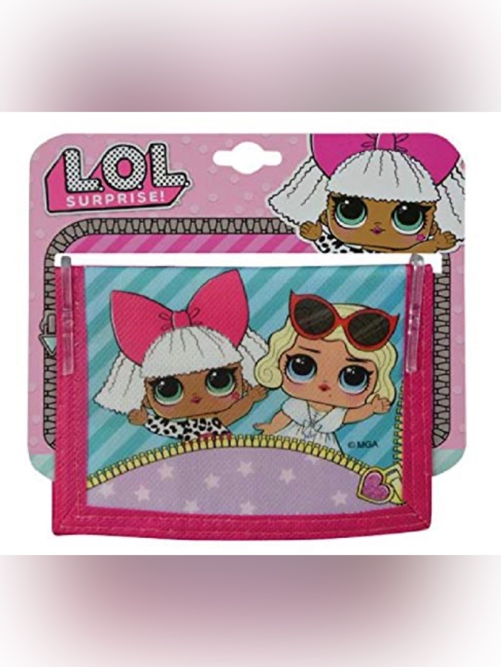 L.O.L. Surprise! Pink Tri-Fold Wallet with Character Art